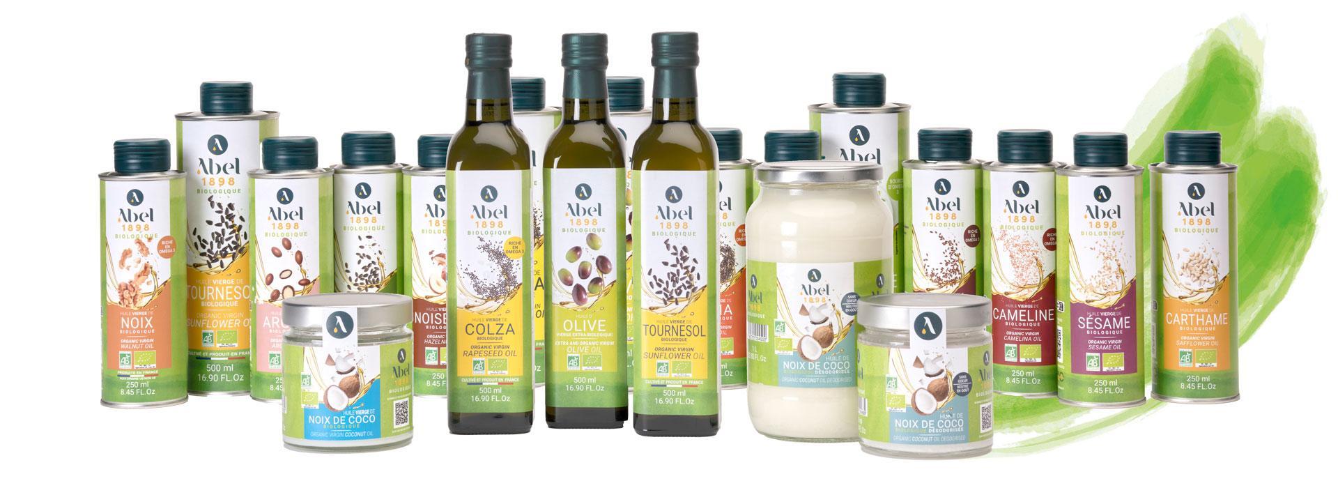 Full range of Abel 1898 organic oils