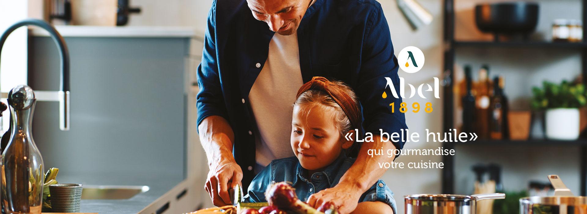 Father cooking with his daughter